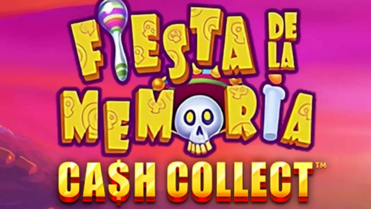Interface vibrante e colorida do slot Fiesta de la Memoria Cash Collect com tema de Dia dos Mortos